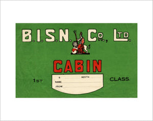 B.I. First Class Baggage Label
