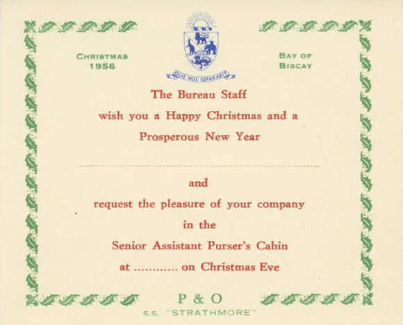 Christmas Invitation STRATHMORE, 1956