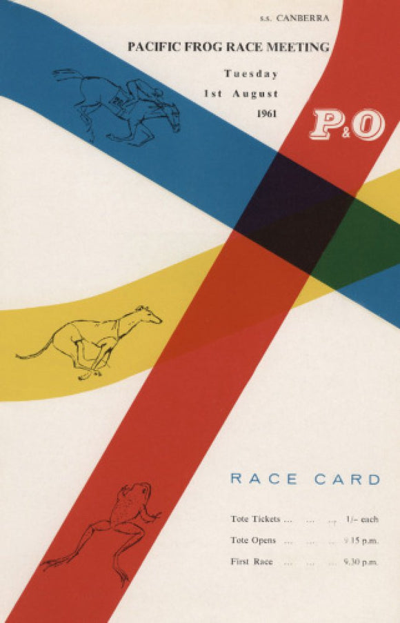 'Pacific Frog Race Meeting' betting card