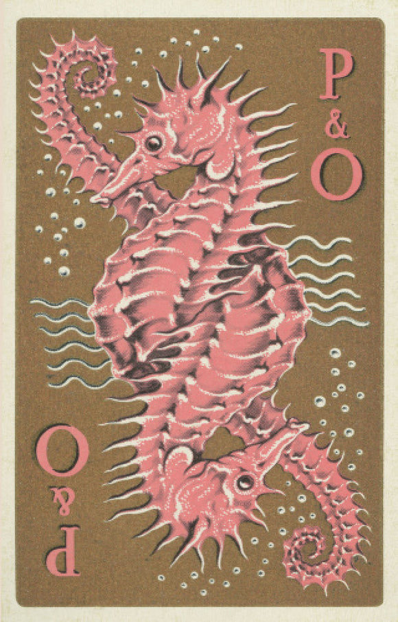 P&O Playing card with Seahorse design
