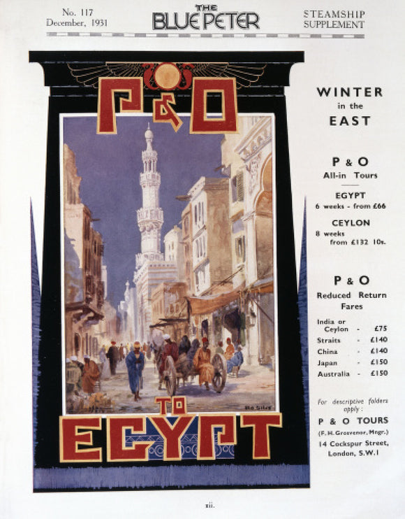 P&O Egypt Advert, 1931