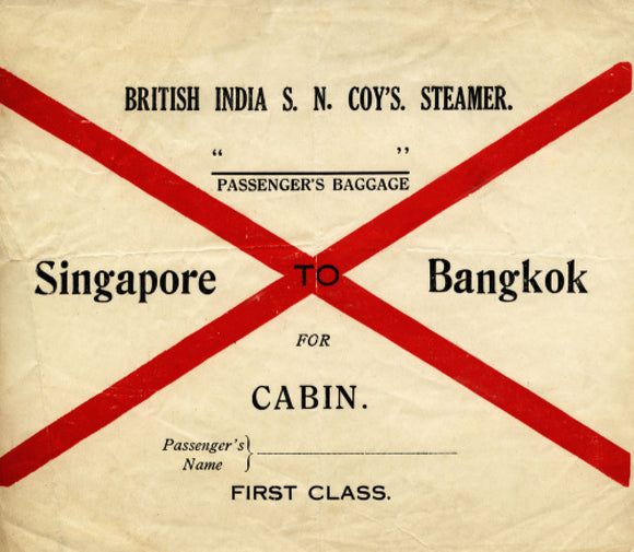 B.I. Baggage Label - Singapore to Bangkok