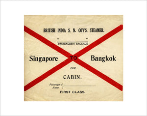 B.I. Baggage Label - Singapore to Bangkok