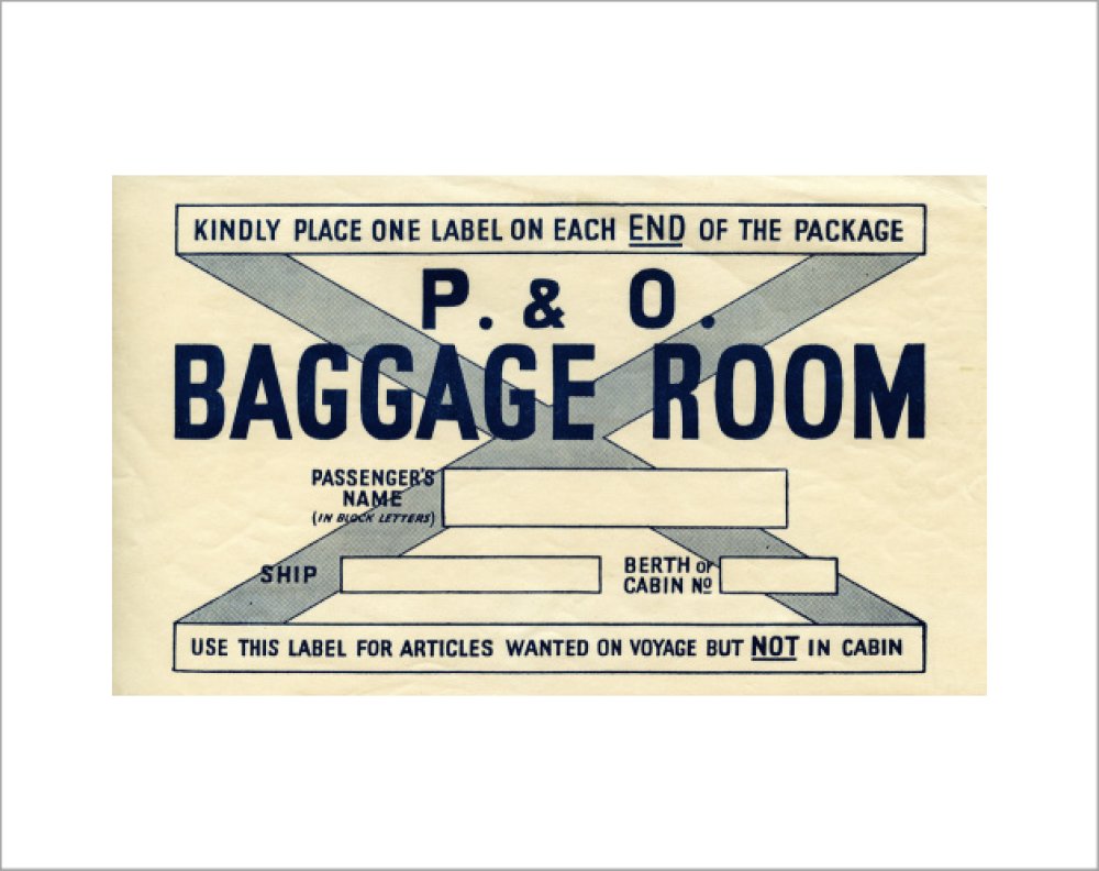 P O Baggage Room Label