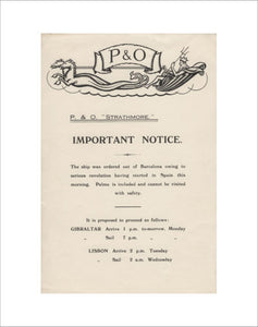 "Important Notice" for P&O Passengers