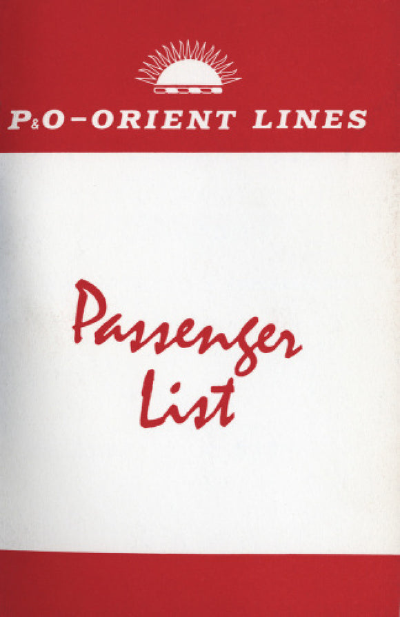 CANBERRA passenger list
