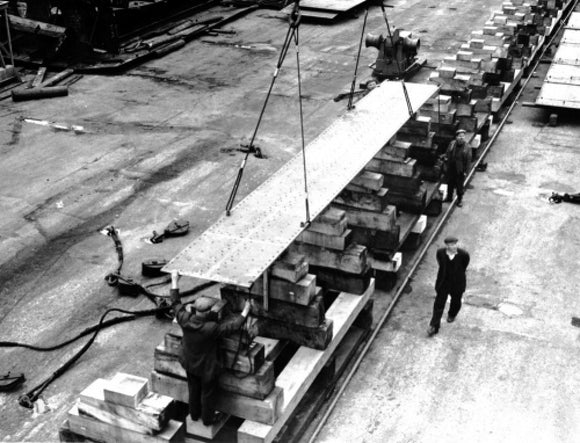 Laying CANBERRA's keel plate