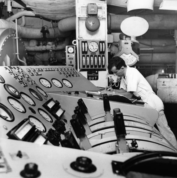 Engineer at work on board CANBERRA