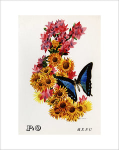 P&O menu with Australian flowers