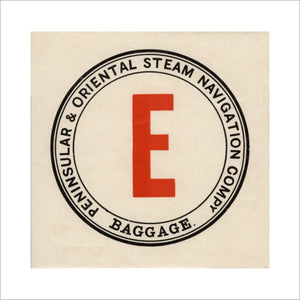 P&O.S.N.Co. Baggage Label